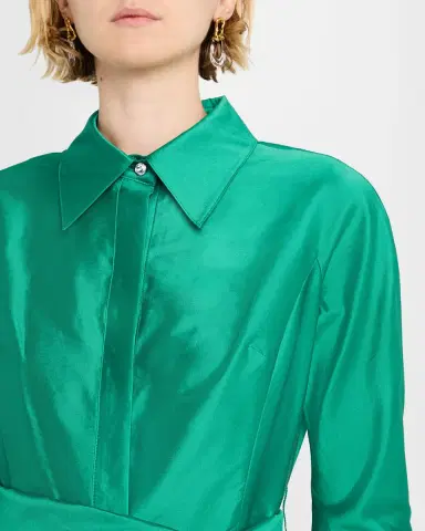 Rickie Freeman for Teri Jon Eyelet Embroidered Taffeta Midi Shirtdress | Thumbnail 4 Rickie Freeman for Teri Jon Eyelet Embroidered Taffeta Midi Shirtdress | Thumbnail 4