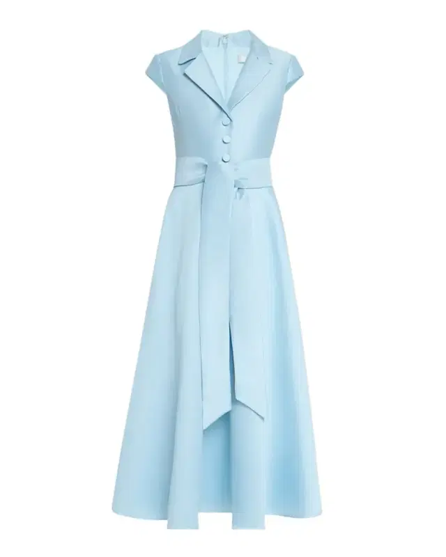 Belted Cap-Sleeve Pique Midi Shirtdress Belted Cap-Sleeve Pique Midi Shirtdress