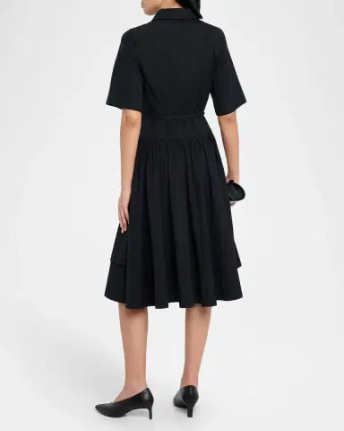Co Short-Sleeve Belted A-line Dress | Thumbnail 2 Co Short-Sleeve Belted A-line Dress | Thumbnail 2