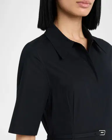 Co Short-Sleeve Belted A-line Dress | Thumbnail 4 Co Short-Sleeve Belted A-line Dress | Thumbnail 4