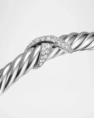 David Yurman Cable Flex X Bracelet with Diamonds in Silver, 6mm | Thumbnail 5 David Yurman Cable Flex X Bracelet with Diamonds in Silver, 6mm | Thumbnail 5