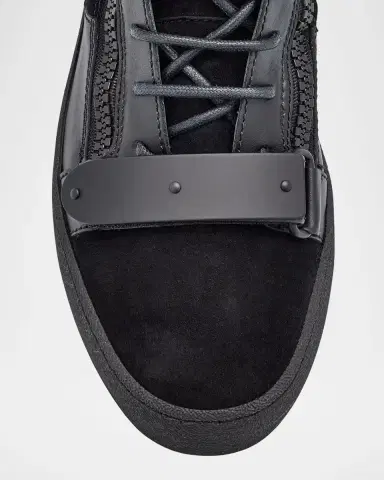 Giuseppe Zanotti Men's Ru50040 Leather and Suede Zip High-Top Sneakers | Thumbnail 3 Giuseppe Zanotti Men's Ru50040 Leather and Suede Zip High-Top Sneakers | Thumbnail 3