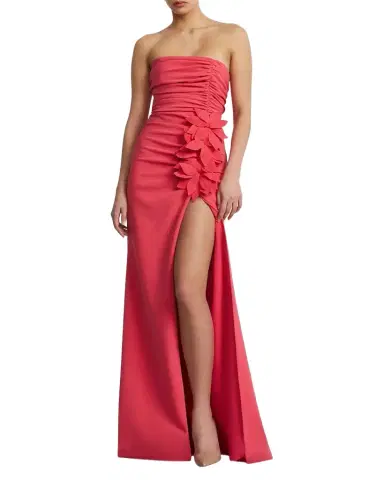 BCBGMAXAZRIA Flower Appliqué Strapless Gown | Thumbnail 1 BCBGMAXAZRIA Flower Appliqué Strapless Gown | Thumbnail 1