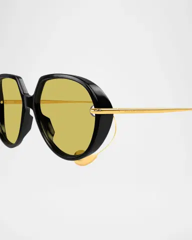 Bottega Veneta Drop 60mm Acetate & Metal Round Sunglasses | Thumbnail 2 Bottega Veneta Drop 60mm Acetate & Metal Round Sunglasses | Thumbnail 2