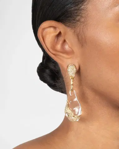 Alexis Bittar Liquid Lucite Crystal Pave Pebble Drop Earrings | Thumbnail 1 Alexis Bittar Liquid Lucite Crystal Pave Pebble Drop Earrings | Thumbnail 1