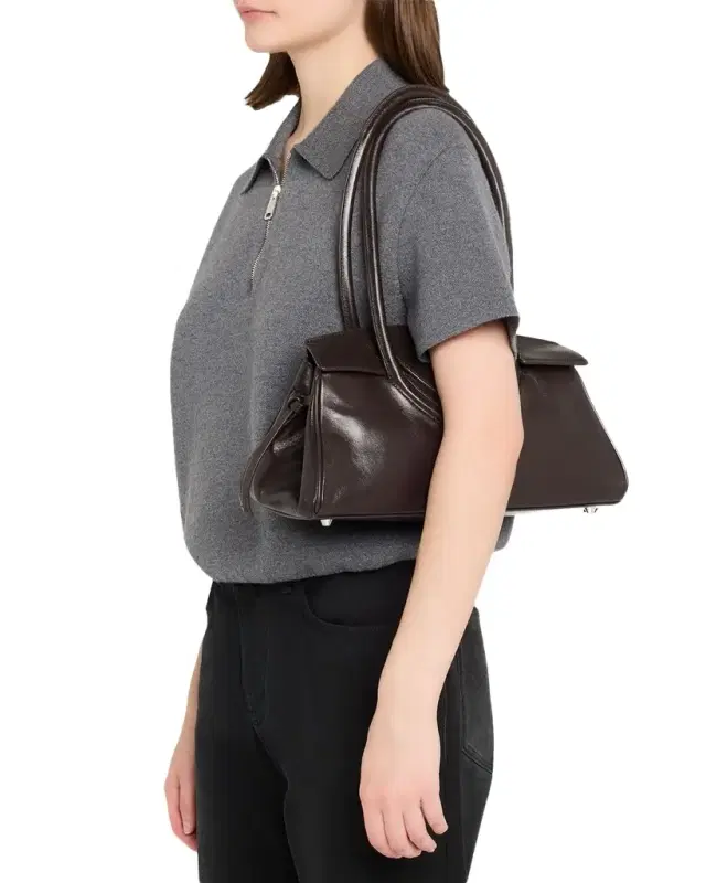 Maude Polished Leather Shoulder Bag Maude Polished Leather Shoulder Bag