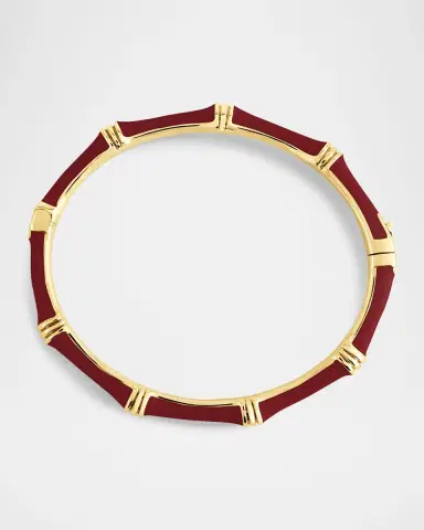 Anabel Aram Jewelry Bamboo Enameled Hinged Bangle, Dark Red | Thumbnail 3 Anabel Aram Jewelry Bamboo Enameled Hinged Bangle, Dark Red | Thumbnail 3