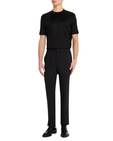 Emporio Armani Men's Clubwear Cotton-Lyocell Jersey Rhinestone Logo T-Shirt | Thumbnail 1 Emporio Armani Men's Clubwear Cotton-Lyocell Jersey Rhinestone Logo T-Shirt | Thumbnail 1