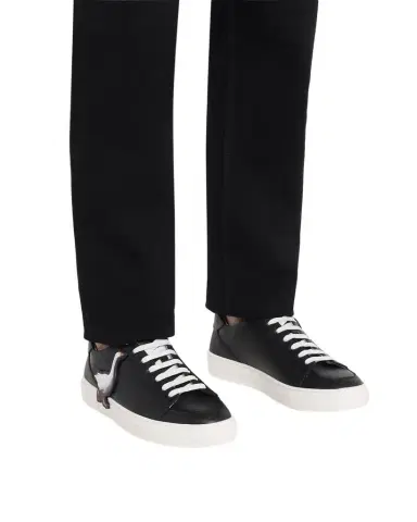 MOSCHINO Men's Goose Leather Low-Top Sneakers | Thumbnail 1 MOSCHINO Men's Goose Leather Low-Top Sneakers | Thumbnail 1