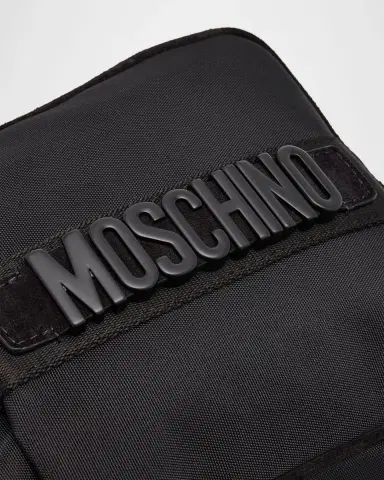 MOSCHINO Men's Logo Canvas Crossbody Bag | Thumbnail 5 MOSCHINO Men's Logo Canvas Crossbody Bag | Thumbnail 5
