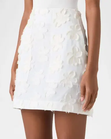 Akris punto 3D Flower Jacquard Cotton Poplin Mini Skirt | Thumbnail 3 Akris punto 3D Flower Jacquard Cotton Poplin Mini Skirt | Thumbnail 3