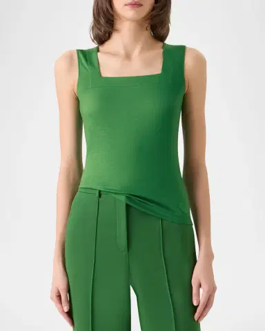 Akris punto Square-Neck Modal Stretch Jersey Tank Top | Thumbnail 5 Akris punto Square-Neck Modal Stretch Jersey Tank Top | Thumbnail 5