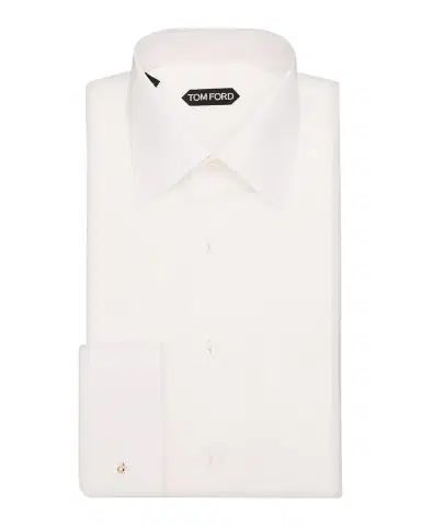 TOM FORD Men's French Cuff Pleated Dress Shirt | Thumbnail 2 TOM FORD Men's French Cuff Pleated Dress Shirt | Thumbnail 2