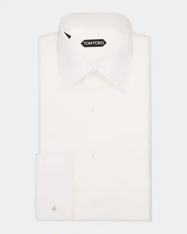 TOM FORD Men's French Cuff Pleated Dress Shirt | Thumbnail 3 TOM FORD Men's French Cuff Pleated Dress Shirt | Thumbnail 3