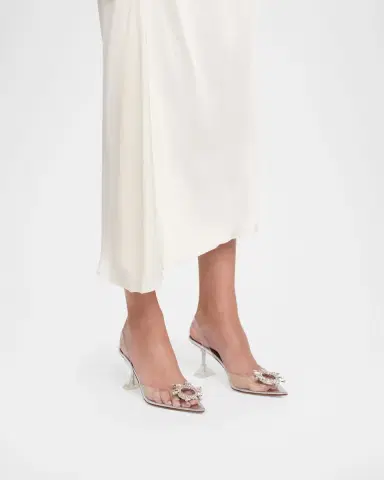 Amina Muaddi Begum Clear Crystal Slingback Pumps | Thumbnail 2 Amina Muaddi Begum Clear Crystal Slingback Pumps | Thumbnail 2