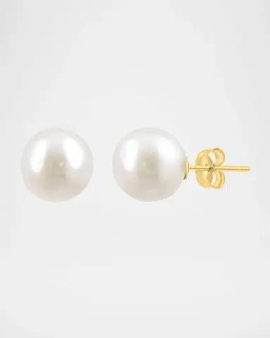 Neiman Marcus 18K Yellow Gold Freshwater Pearl Stud Earrings | Thumbnail 2 Neiman Marcus 18K Yellow Gold Freshwater Pearl Stud Earrings | Thumbnail 2