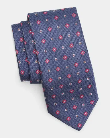 Canali Men's Chevron Medium Silk Tie, Navy | Thumbnail 3 Canali Men's Chevron Medium Silk Tie, Navy | Thumbnail 3