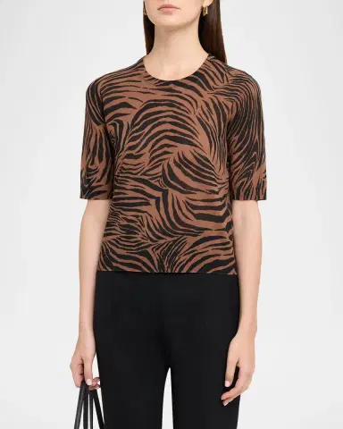 Max Mara Studio Mstago Zebra Cotton Top | Thumbnail 3 Max Mara Studio Mstago Zebra Cotton Top | Thumbnail 3