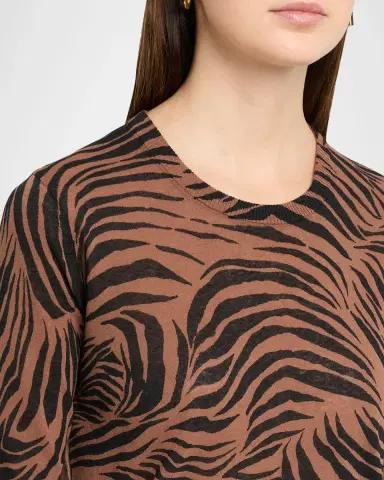 Max Mara Studio Mstago Zebra Cotton Top | Thumbnail 4 Max Mara Studio Mstago Zebra Cotton Top | Thumbnail 4