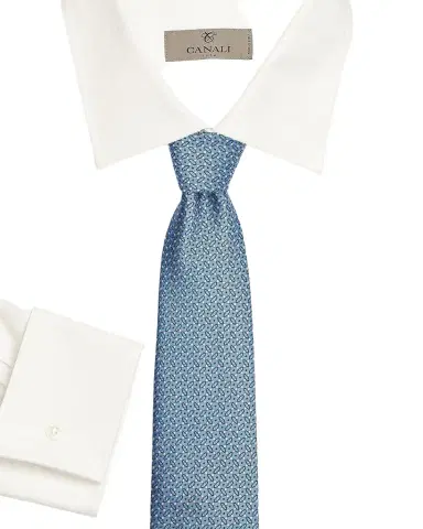 Canali Men's Micro-Geometric Silk Tie, Blue | Thumbnail 1 Canali Men's Micro-Geometric Silk Tie, Blue | Thumbnail 1