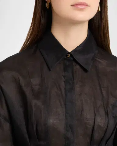 Max Mara Studio Mstora Ramie Peplum-Hem Shirt | Thumbnail 4 Max Mara Studio Mstora Ramie Peplum-Hem Shirt | Thumbnail 4