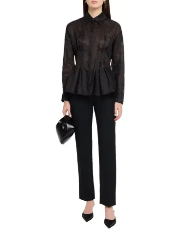 Max Mara Studio Mstora Ramie Peplum-Hem Shirt | Thumbnail 1 Max Mara Studio Mstora Ramie Peplum-Hem Shirt | Thumbnail 1