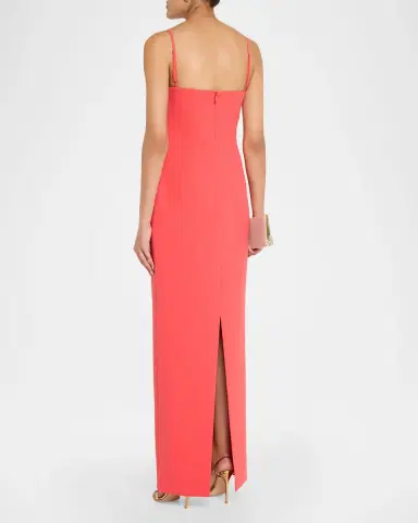 Rachel Gilbert Franca Crystal-Strap Column Gown | Thumbnail 2 Rachel Gilbert Franca Crystal-Strap Column Gown | Thumbnail 2