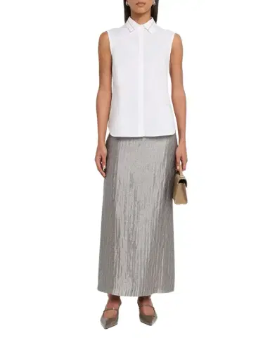 Peserico Gonna Donna Metallic Linen Midi-Skirt | Thumbnail 1 Peserico Gonna Donna Metallic Linen Midi-Skirt | Thumbnail 1