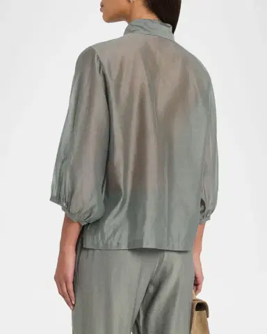 Peserico Semi-Sheer Cotton-Silk Shirt | Thumbnail 2 Peserico Semi-Sheer Cotton-Silk Shirt | Thumbnail 2
