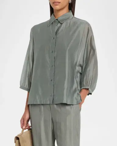 Peserico Semi-Sheer Cotton-Silk Shirt | Thumbnail 3 Peserico Semi-Sheer Cotton-Silk Shirt | Thumbnail 3