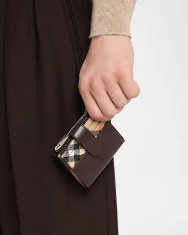 Burberry Men's Pop Check Leather Bifold Zip Wallet | Thumbnail 2 Burberry Men's Pop Check Leather Bifold Zip Wallet | Thumbnail 2