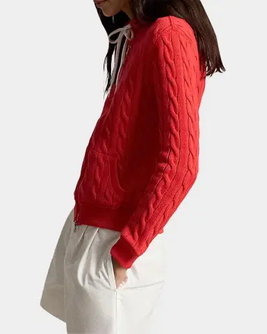 Polo Ralph Lauren Cable-Knit Cotton Full-Zip Hoodie | Thumbnail 3 Polo Ralph Lauren Cable-Knit Cotton Full-Zip Hoodie | Thumbnail 3