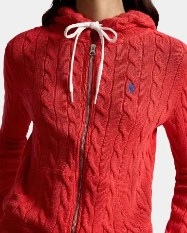 Polo Ralph Lauren Cable-Knit Cotton Full-Zip Hoodie | Thumbnail 4 Polo Ralph Lauren Cable-Knit Cotton Full-Zip Hoodie | Thumbnail 4