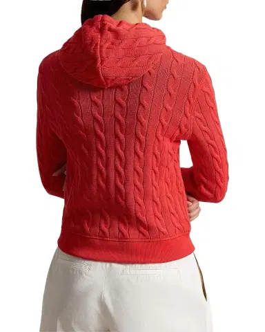 Polo Ralph Lauren Cable-Knit Cotton Full-Zip Hoodie | Thumbnail 1 Polo Ralph Lauren Cable-Knit Cotton Full-Zip Hoodie | Thumbnail 1