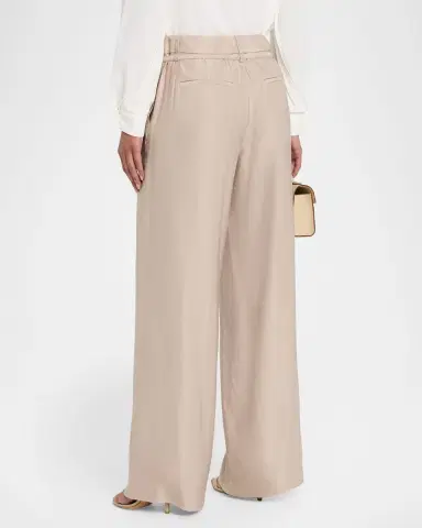 Peserico Wide-Leg Glossy Gabardine Pants | Thumbnail 2 Peserico Wide-Leg Glossy Gabardine Pants | Thumbnail 2