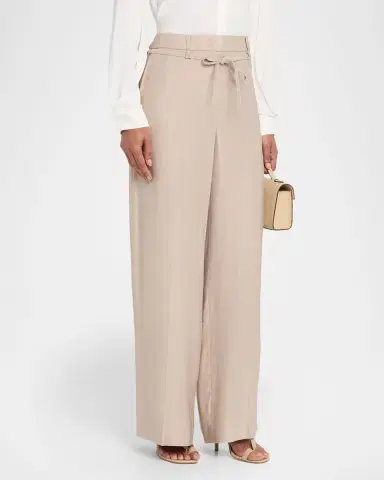 Peserico Wide-Leg Glossy Gabardine Pants | Thumbnail 3 Peserico Wide-Leg Glossy Gabardine Pants | Thumbnail 3