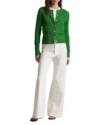 Polo Ralph Lauren Cable-Knit Cotton Crewneck Cardigan | Thumbnail 1 Polo Ralph Lauren Cable-Knit Cotton Crewneck Cardigan | Thumbnail 1