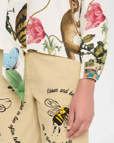 Libertine Hollyhock Floral Silk Slim Tie Keith Blouse | Thumbnail 4 Libertine Hollyhock Floral Silk Slim Tie Keith Blouse | Thumbnail 4