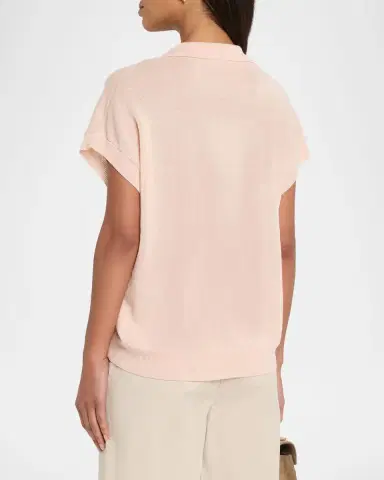 Peserico Tricot Cotton-Linen Polo Sweater | Thumbnail 2 Peserico Tricot Cotton-Linen Polo Sweater | Thumbnail 2