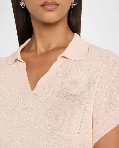 Peserico Tricot Cotton-Linen Polo Sweater | Thumbnail 4 Peserico Tricot Cotton-Linen Polo Sweater | Thumbnail 4