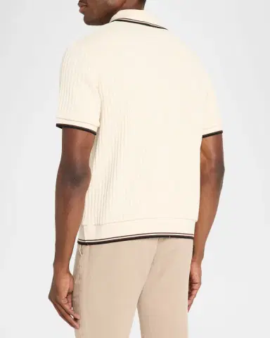 Mackage Men's Estaban Crochet Knit Polo Shirt | Thumbnail 2 Mackage Men's Estaban Crochet Knit Polo Shirt | Thumbnail 2