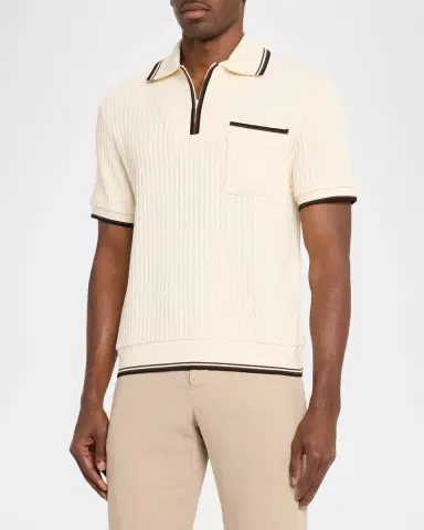 Mackage Men's Estaban Crochet Knit Polo Shirt | Thumbnail 3 Mackage Men's Estaban Crochet Knit Polo Shirt | Thumbnail 3