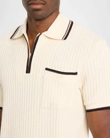 Mackage Men's Estaban Crochet Knit Polo Shirt | Thumbnail 4 Mackage Men's Estaban Crochet Knit Polo Shirt | Thumbnail 4
