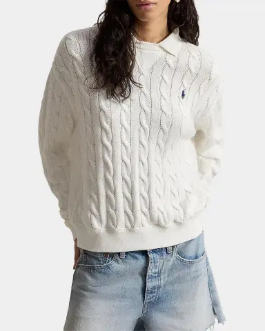 Polo Ralph Lauren Cable-Knit Cotton Polo Sweater | Thumbnail 3 Polo Ralph Lauren Cable-Knit Cotton Polo Sweater | Thumbnail 3