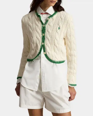 Polo Ralph Lauren Cable-Knit Cropped Cardigan | Thumbnail 2 Polo Ralph Lauren Cable-Knit Cropped Cardigan | Thumbnail 2
