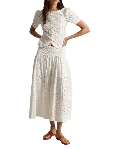 Polo Ralph Lauren Cotton Eyelet Maxi Skirt | Thumbnail 1 Polo Ralph Lauren Cotton Eyelet Maxi Skirt | Thumbnail 1