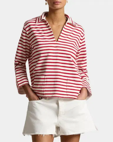 Polo Ralph Lauren Striped Split-Placket Mariner Tee | Thumbnail 3 Polo Ralph Lauren Striped Split-Placket Mariner Tee | Thumbnail 3