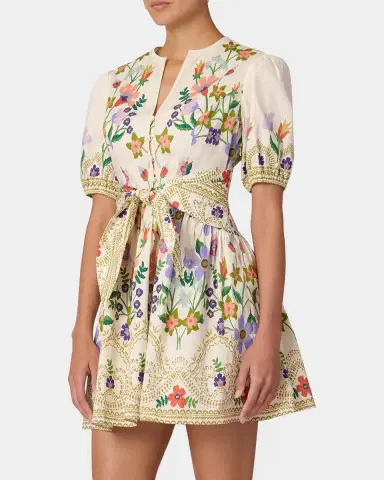 Shoshanna Tinsley Floral-Print Stretch Cotton Mini Dress | Thumbnail 3 Shoshanna Tinsley Floral-Print Stretch Cotton Mini Dress | Thumbnail 3