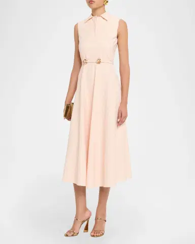 Chiara Boni La Petite Robe Noori Belted Gingham-Print Midi Dress | Thumbnail 3 Chiara Boni La Petite Robe Noori Belted Gingham-Print Midi Dress | Thumbnail 3