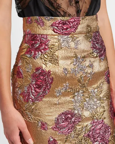 Dolce & Gabbana Metallic Floral Brocade Knee-Length skirt | Thumbnail 4 Dolce & Gabbana Metallic Floral Brocade Knee-Length skirt | Thumbnail 4